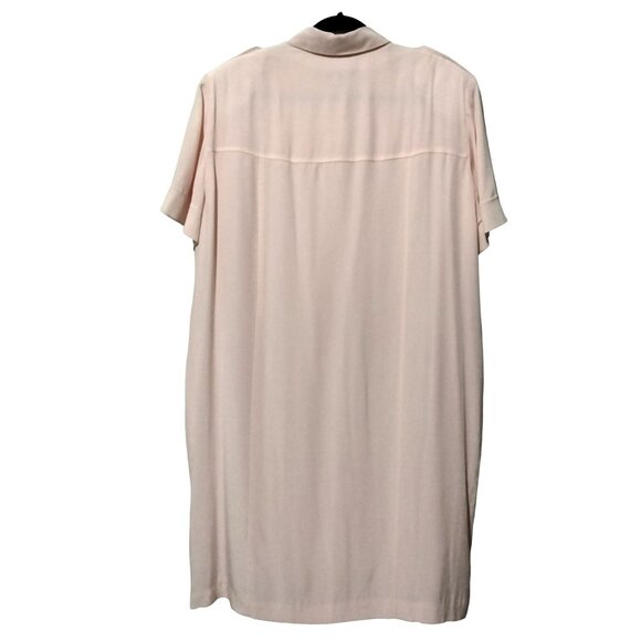 August Silk Womens Blush Button Front Shoulder Pads Shirt Dress Size 22W - Picture 7 of 8